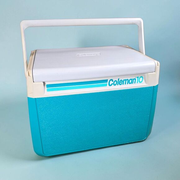 Coleman Other - Vintage 1988 Coleman 10 Personal Cooler Model 5210 Teal 10Qt Flip Lid USA Blue